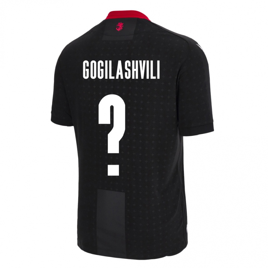 Kinder Fußball Georgien Davit Gogilashvili #0 Schwarz Auswärtstrikot Trikot 24-26 T-Shirt Luxemburg