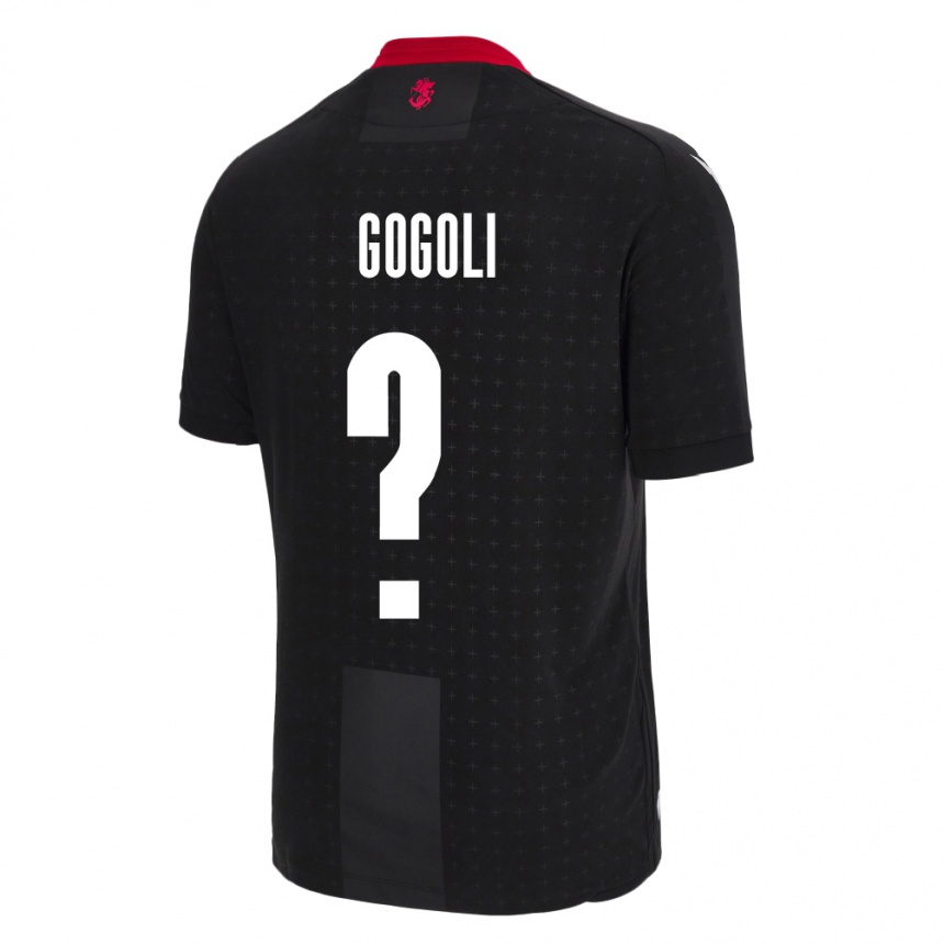 Kinder Fußball Georgien Dachi Gogoli #0 Schwarz Auswärtstrikot Trikot 24-26 T-Shirt Luxemburg