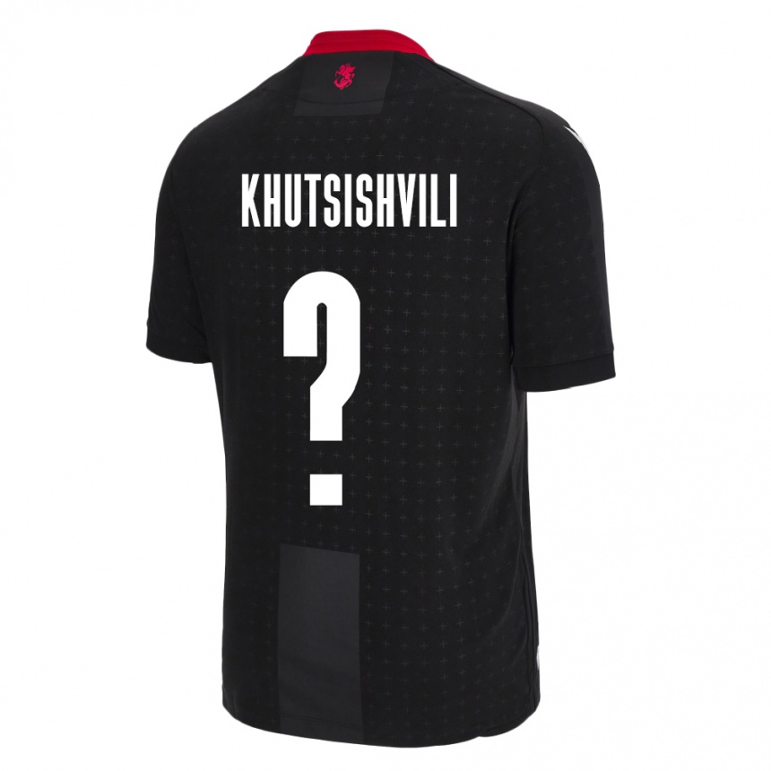 Kinder Fußball Georgien Lasha Khutsishvili #0 Schwarz Auswärtstrikot Trikot 24-26 T-Shirt Luxemburg