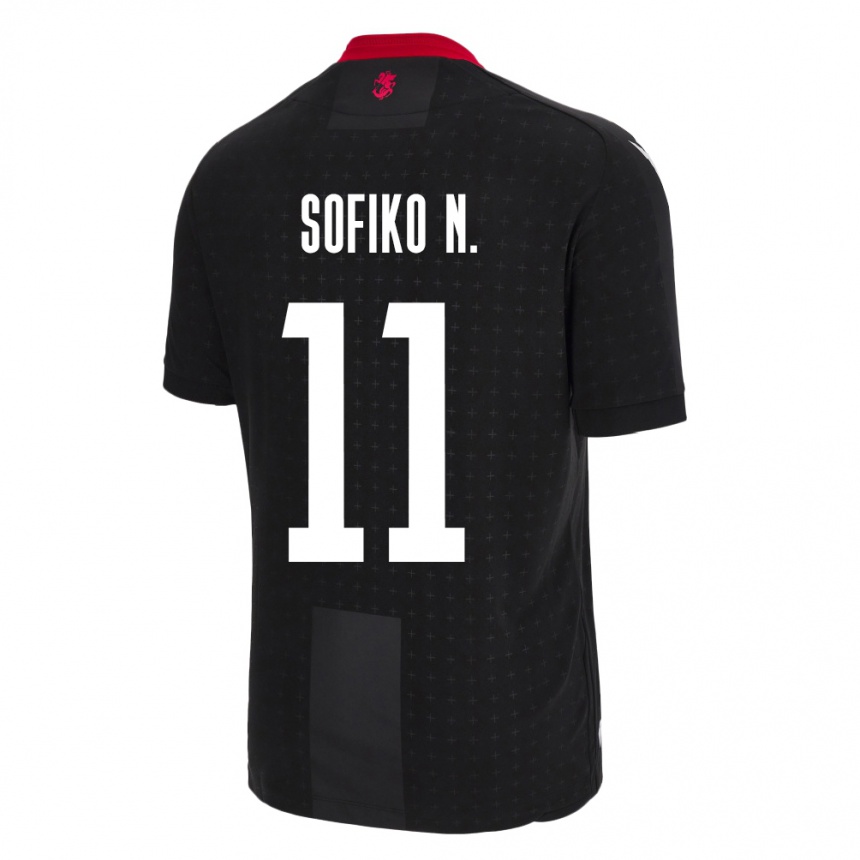 Kinder Fußball Georgien Sofiko Narsia #11 Schwarz Auswärtstrikot Trikot 24-26 T-Shirt Luxemburg