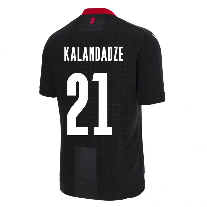 Kinder Fußball Georgien Mariam Kalandadze #21 Schwarz Auswärtstrikot Trikot 24-26 T-Shirt Luxemburg