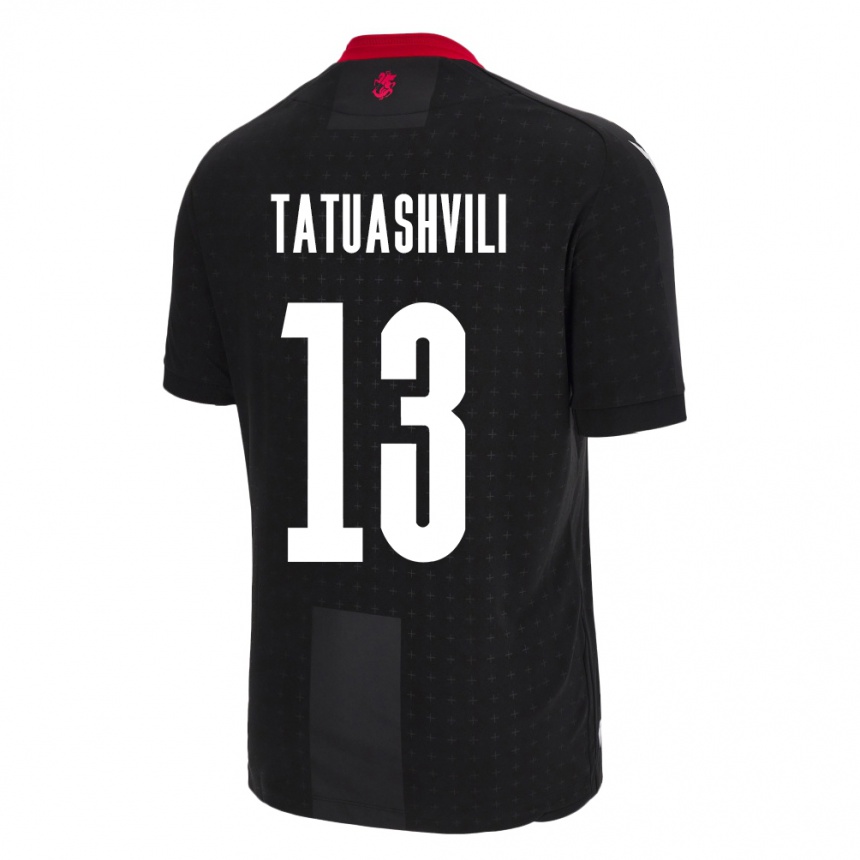 Kinder Fußball Georgien Tamar Tatuashvili #13 Schwarz Auswärtstrikot Trikot 24-26 T-Shirt Luxemburg