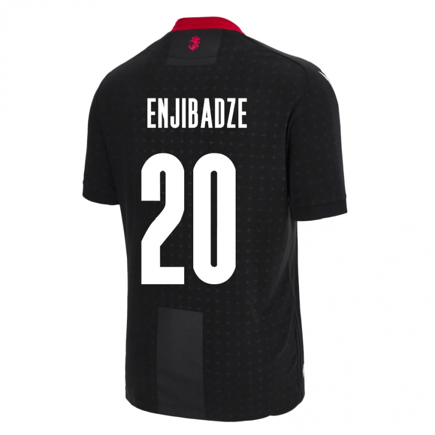 Kinder Fußball Georgien Elene Enjibadze #20 Schwarz Auswärtstrikot Trikot 24-26 T-Shirt Luxemburg