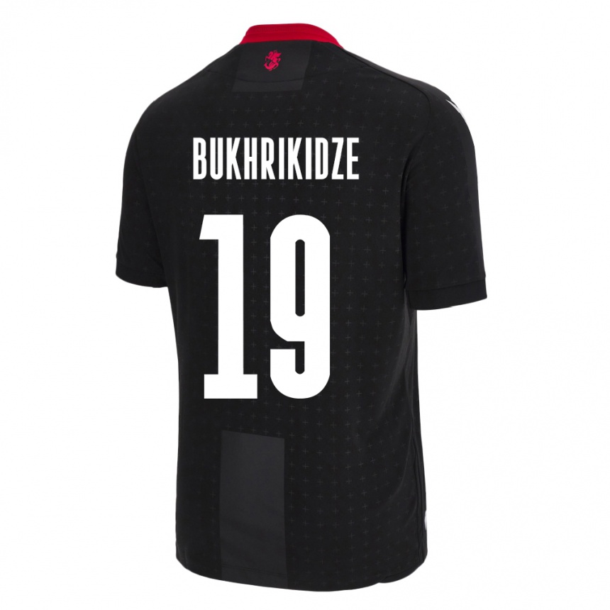 Kinder Fußball Georgien Nino Bukhrikidze #19 Schwarz Auswärtstrikot Trikot 24-26 T-Shirt Luxemburg