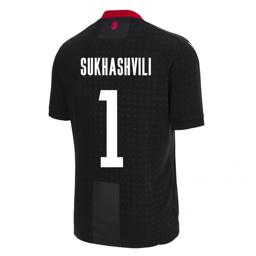 Kinder Fußball Georgien Teona Sukhashvili #1 Schwarz Auswärtstrikot Trikot 24-26 T-Shirt Luxemburg