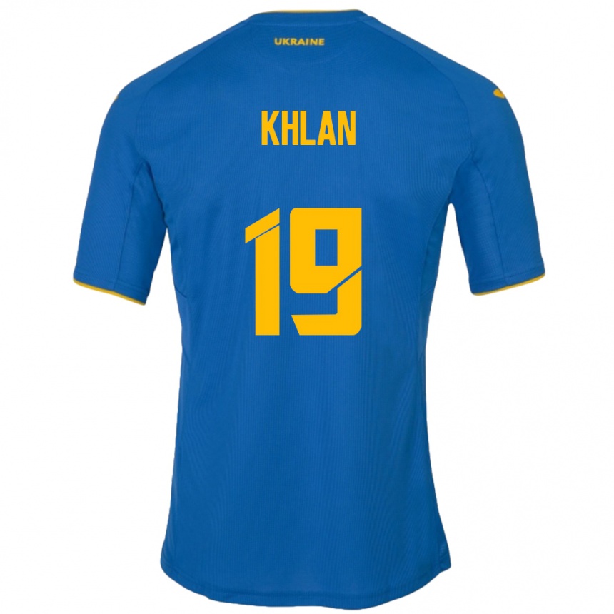 Kinder Fußball Ukraine Maksym Khlan #19 Blau Auswärtstrikot Trikot 24-26 T-Shirt Luxemburg