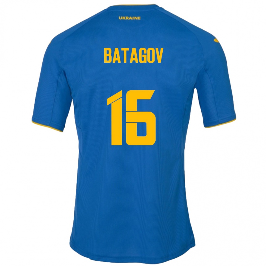 Kinder Fußball Ukraine Arseniy Batagov #16 Blau Auswärtstrikot Trikot 24-26 T-Shirt Luxemburg