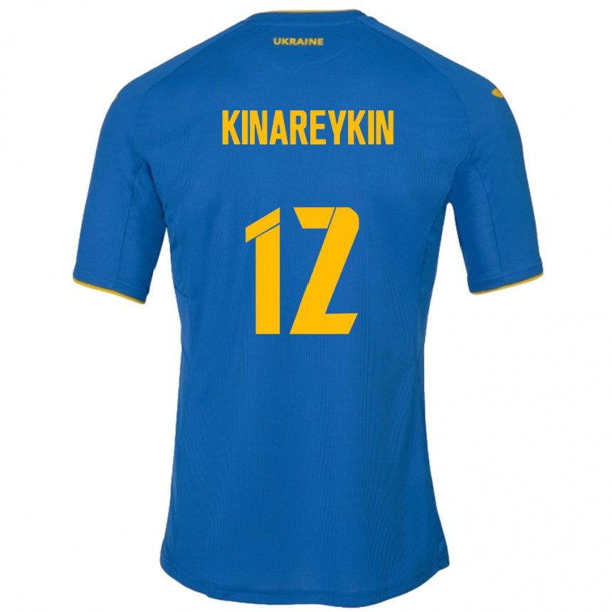 Kinder Fußball Ukraine Yakiv Kinareykin #12 Blau Auswärtstrikot Trikot 24-26 T-Shirt Luxemburg