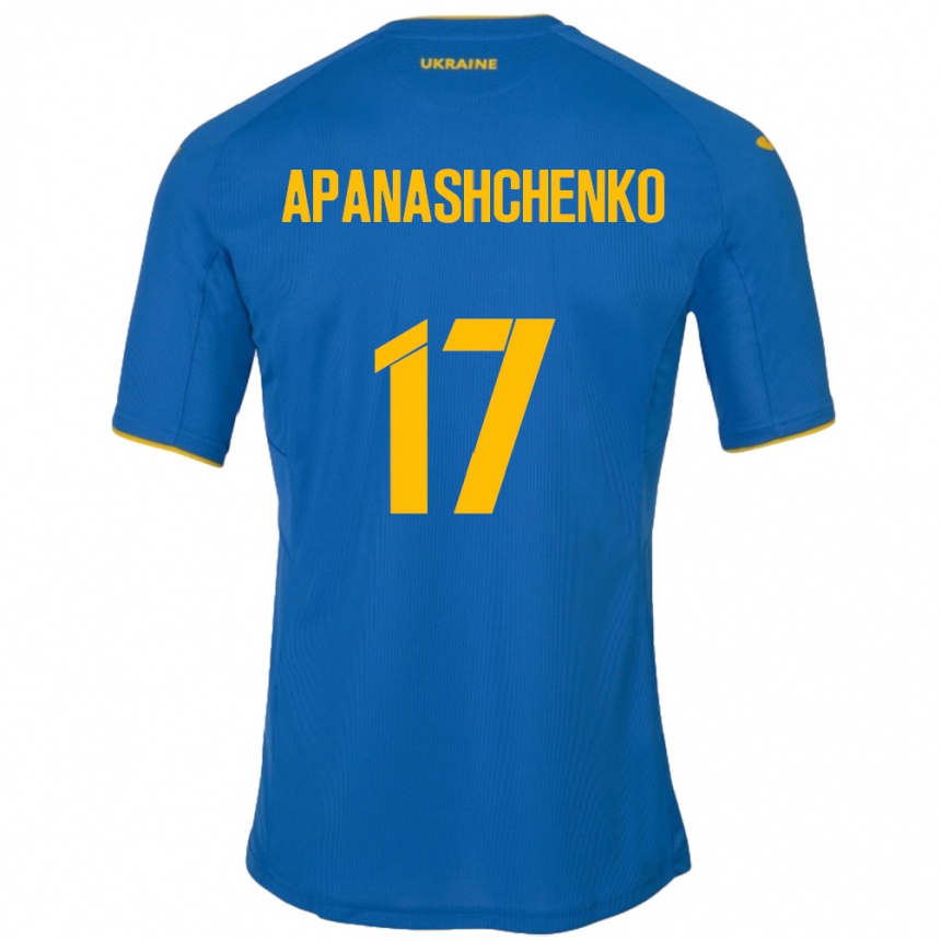 Kinder Fußball Ukraine Daryna Apanashchenko #17 Blau Auswärtstrikot Trikot 24-26 T-Shirt Luxemburg
