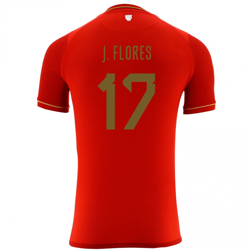 Kinder Fußball Bolivien José Flores #17 Rot Auswärtstrikot Trikot 24-26 T-Shirt Luxemburg