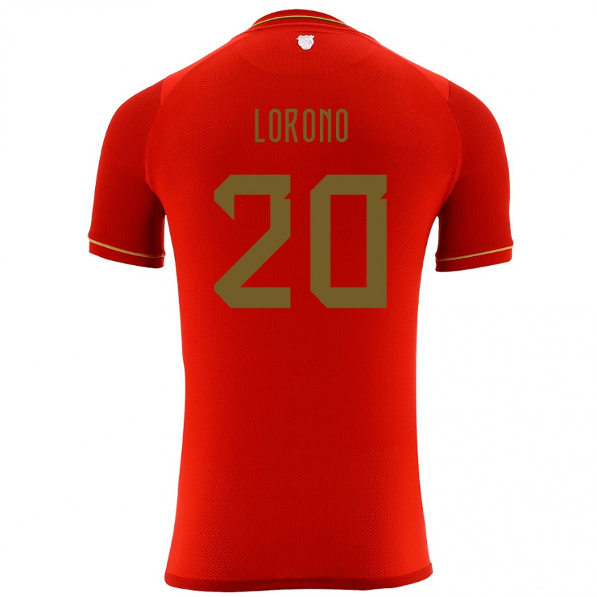 Kinder Fußball Bolivien Bernardo Loroño #20 Rot Auswärtstrikot Trikot 24-26 T-Shirt Luxemburg