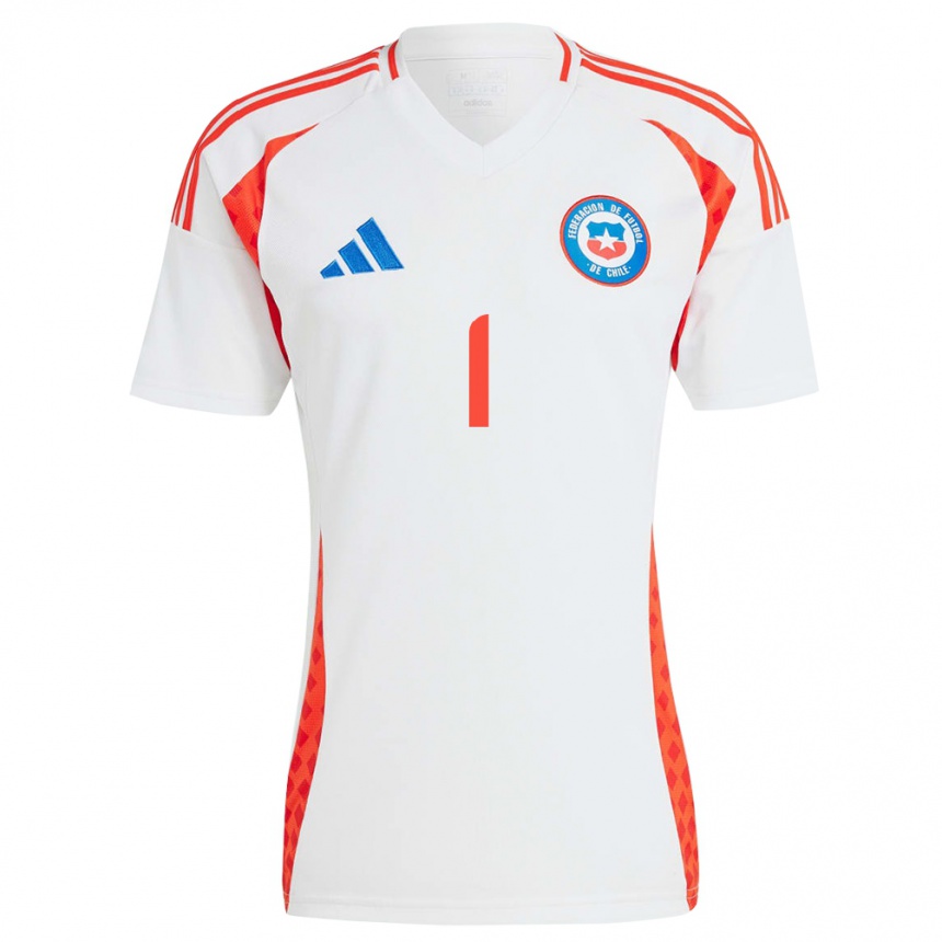 Kinder Fußball Chile Cristóbal Piña #1 Weiß Auswärtstrikot Trikot 24-26 T-Shirt Luxemburg