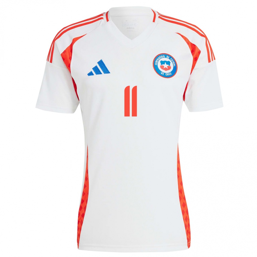 Kinder Fußball Chile Yessenia López #11 Weiß Auswärtstrikot Trikot 24-26 T-Shirt Luxemburg