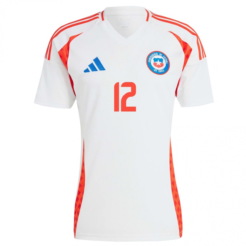 Kinder Fußball Chile Thomas Gillier #12 Weiß Auswärtstrikot Trikot 24-26 T-Shirt Luxemburg