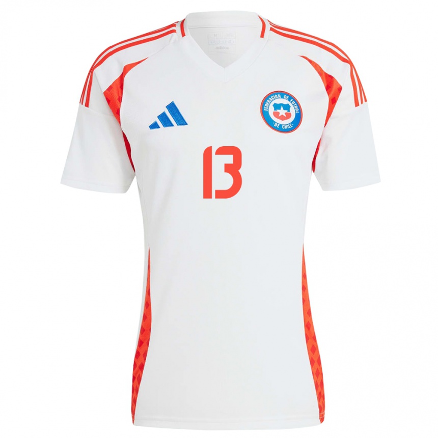 Kinder Fußball Chile Anaís Cifuentes #13 Weiß Auswärtstrikot Trikot 24-26 T-Shirt Luxemburg