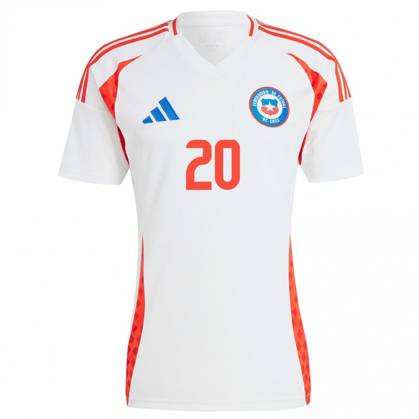 Kinder Fußball Chile Anaís Álvarez #20 Weiß Auswärtstrikot Trikot 24-26 T-Shirt Luxemburg