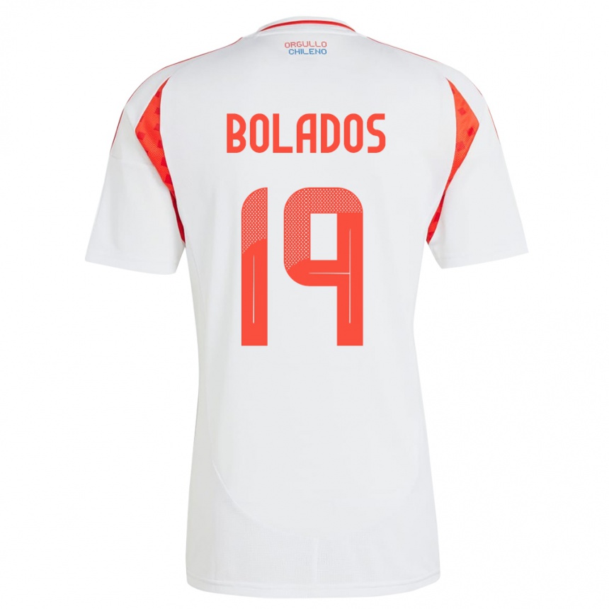 Kinder Fußball Chile Marcos Bolados #19 Weiß Auswärtstrikot Trikot 24-26 T-Shirt Luxemburg