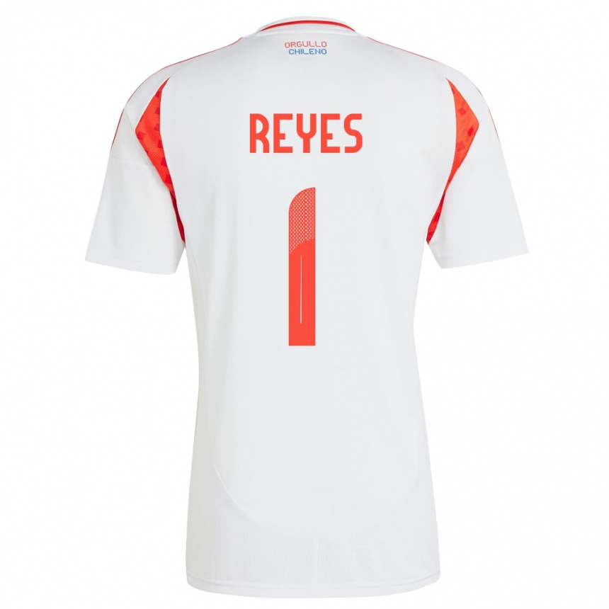 Kinder Fußball Chile Vicente Reyes #1 Weiß Auswärtstrikot Trikot 24-26 T-Shirt Luxemburg