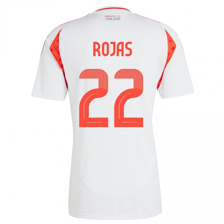 Kinder Fußball Chile Jeyson Rojas #22 Weiß Auswärtstrikot Trikot 24-26 T-Shirt Luxemburg