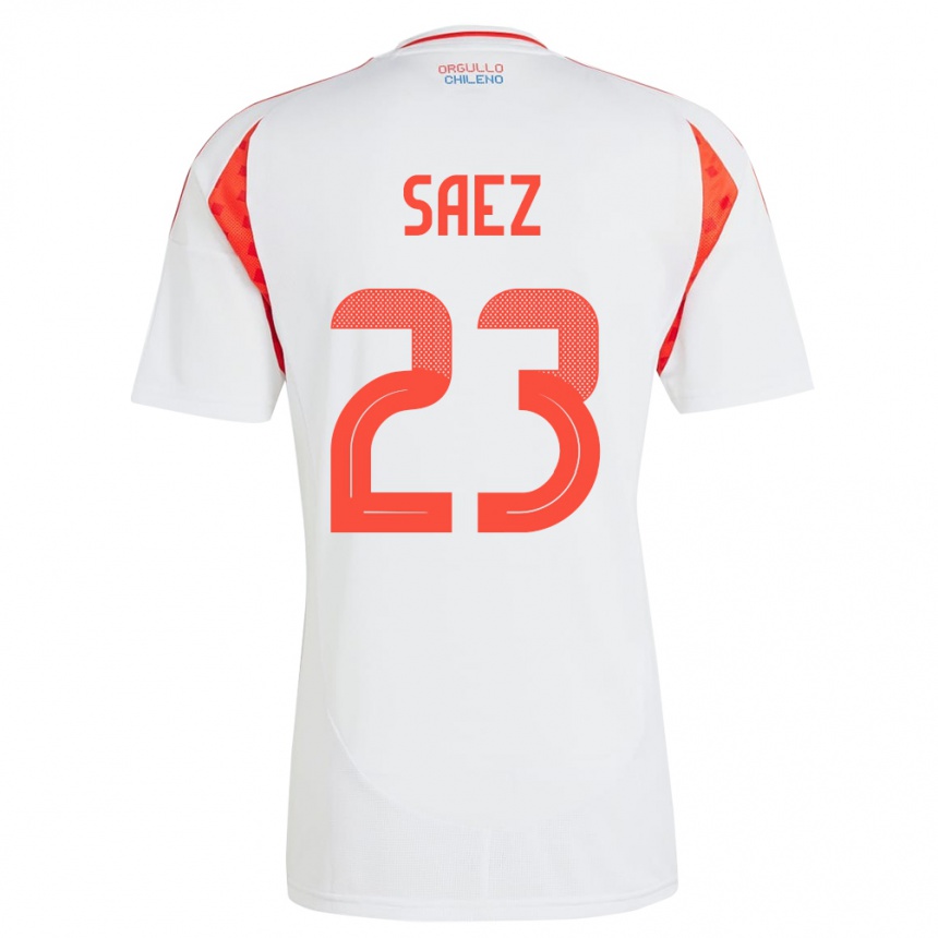 Kinder Fußball Chile Ignacio Sáez #23 Weiß Auswärtstrikot Trikot 24-26 T-Shirt Luxemburg