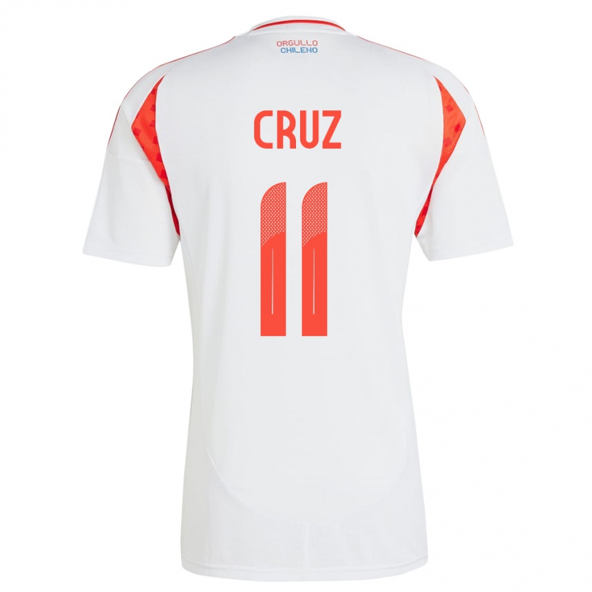 Kinder Fußball Chile Joan Cruz #11 Weiß Auswärtstrikot Trikot 24-26 T-Shirt Luxemburg