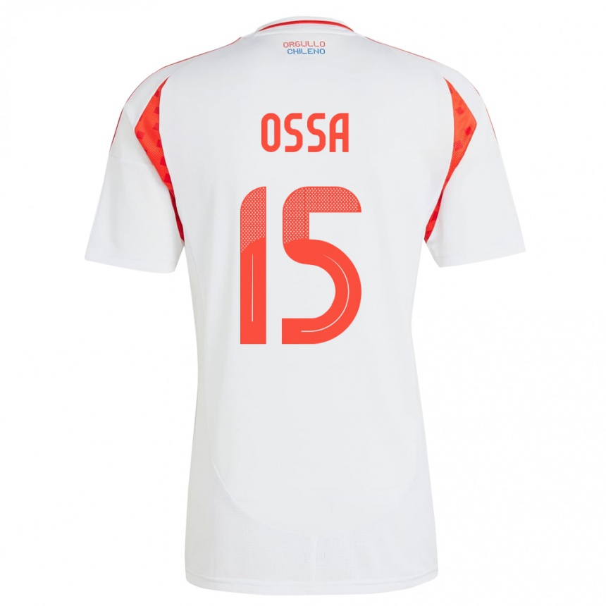 Kinder Fußball Chile Diego Ossa #15 Weiß Auswärtstrikot Trikot 24-26 T-Shirt Luxemburg