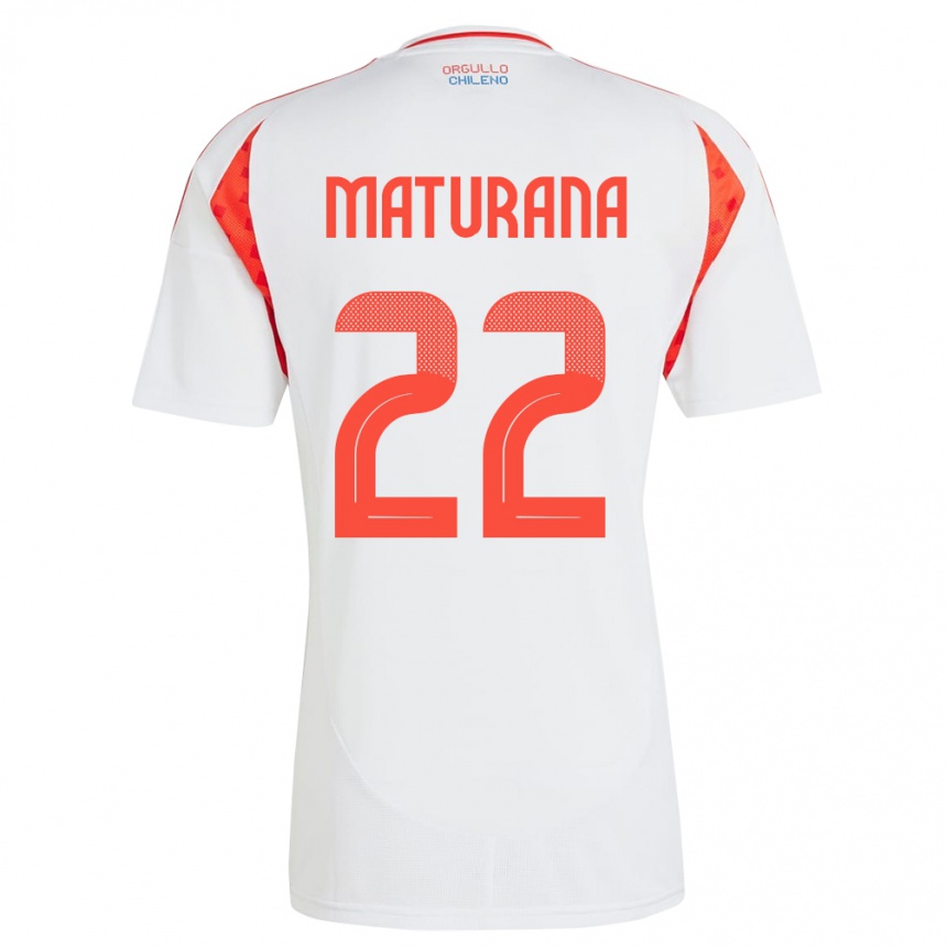 Kinder Fußball Chile Martín Maturana #22 Weiß Auswärtstrikot Trikot 24-26 T-Shirt Luxemburg