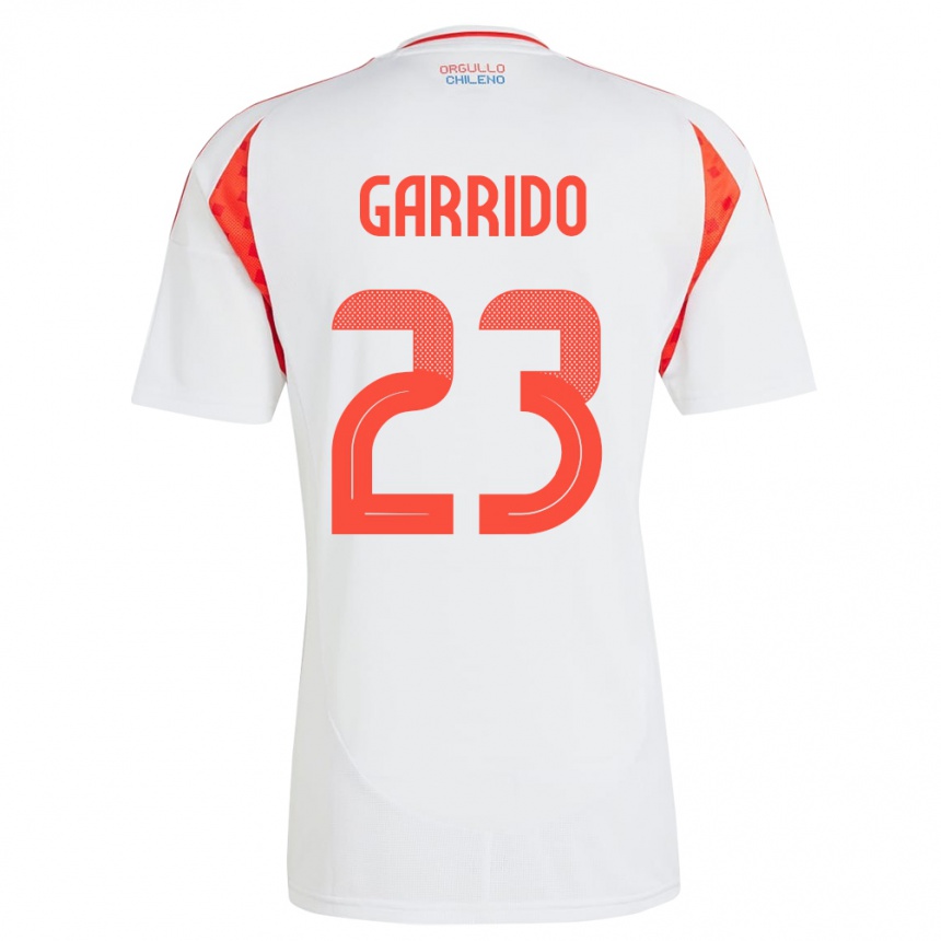 Kinder Fußball Chile Pedro Garrido #23 Weiß Auswärtstrikot Trikot 24-26 T-Shirt Luxemburg