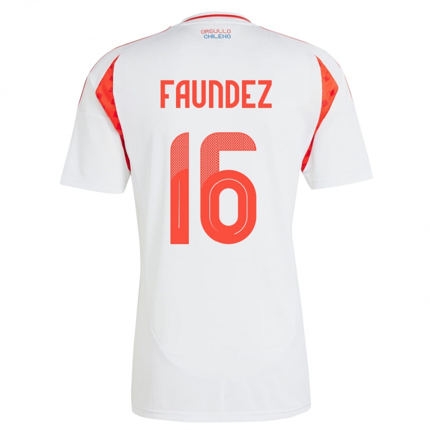 Kinder Fußball Chile Felipe Faúndez #16 Weiß Auswärtstrikot Trikot 24-26 T-Shirt Luxemburg