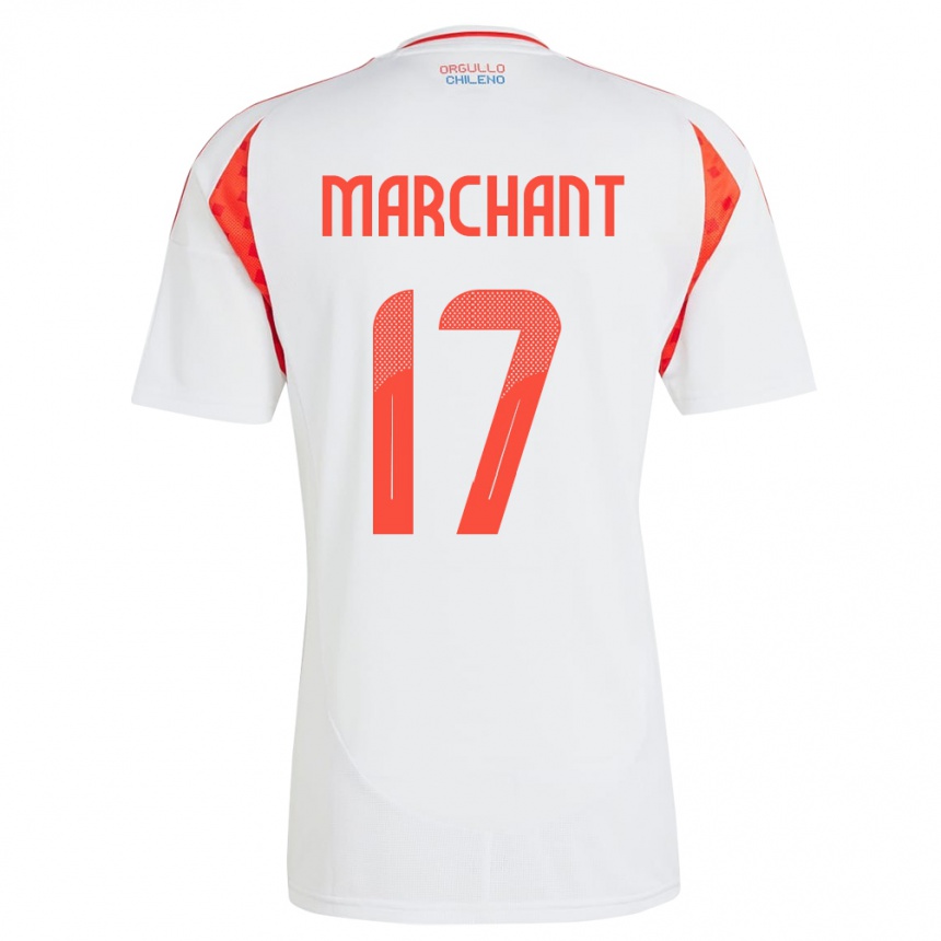 Kinder Fußball Chile Francisco Marchant #17 Weiß Auswärtstrikot Trikot 24-26 T-Shirt Luxemburg