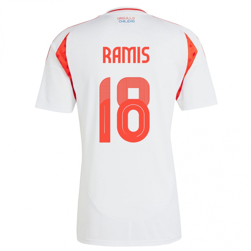 Kinder Fußball Chile Oliver Ramis #18 Weiß Auswärtstrikot Trikot 24-26 T-Shirt Luxemburg