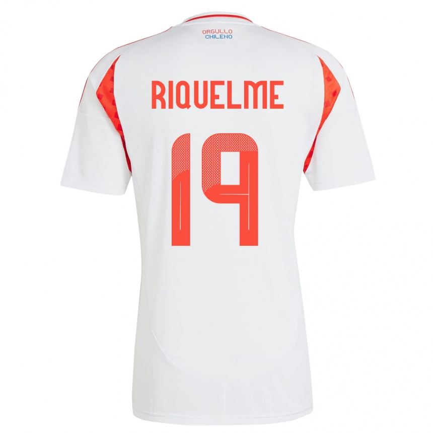 Kinder Fußball Chile Benjamín Riquelme #19 Weiß Auswärtstrikot Trikot 24-26 T-Shirt Luxemburg