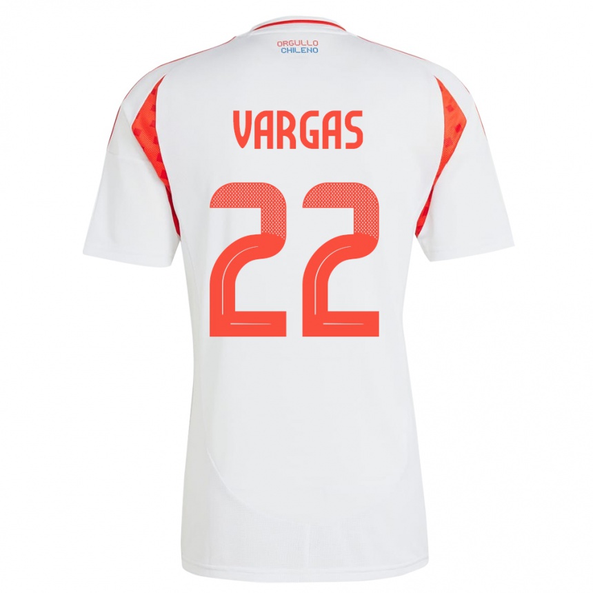 Kinder Fußball Chile Diego Vargas #22 Weiß Auswärtstrikot Trikot 24-26 T-Shirt Luxemburg