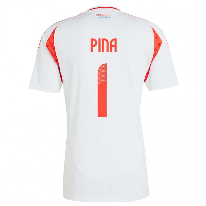 Kinder Fußball Chile Cristóbal Piña #1 Weiß Auswärtstrikot Trikot 24-26 T-Shirt Luxemburg