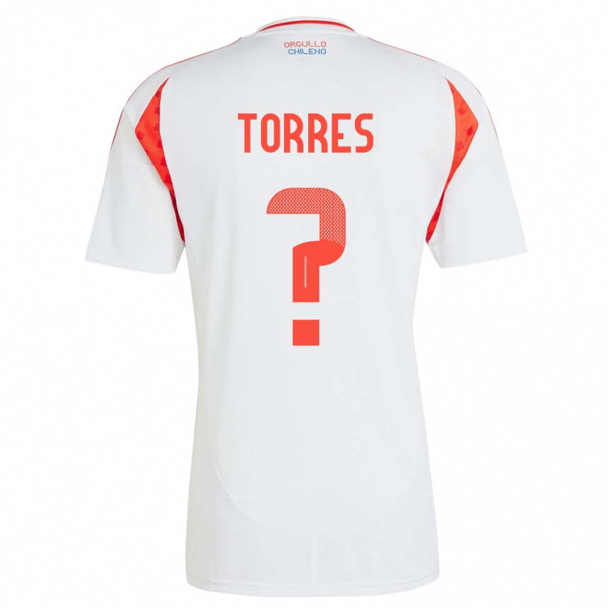 Kinder Fußball Chile Bruno Torres #0 Weiß Auswärtstrikot Trikot 24-26 T-Shirt Luxemburg
