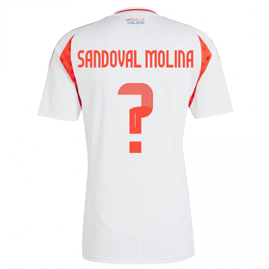 Kinder Fußball Chile Mario Sandoval Molina #0 Weiß Auswärtstrikot Trikot 24-26 T-Shirt Luxemburg