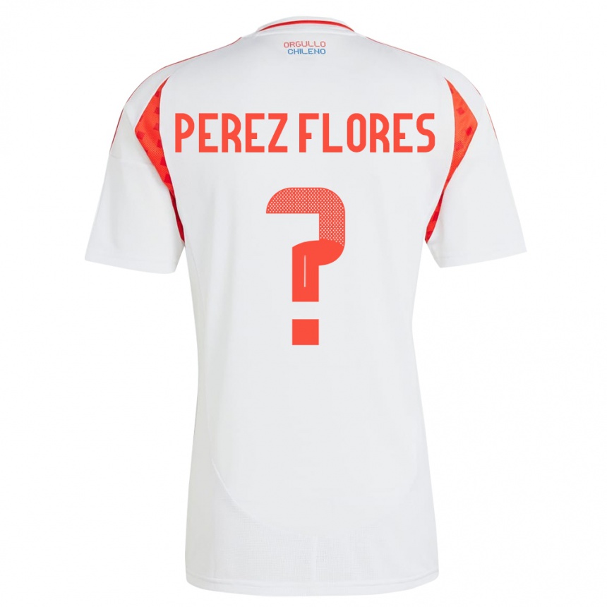 Kinder Fußball Chile Benjamín Pérez Flores #0 Weiß Auswärtstrikot Trikot 24-26 T-Shirt Luxemburg