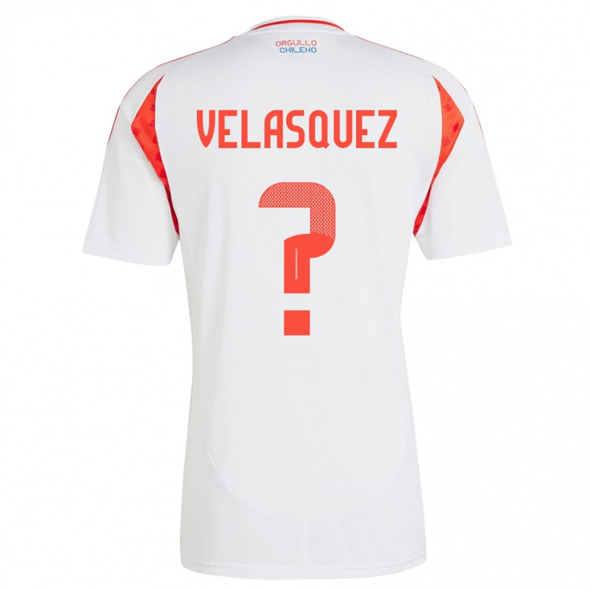 Kinder Fußball Chile Milovan Velásquez #0 Weiß Auswärtstrikot Trikot 24-26 T-Shirt Luxemburg