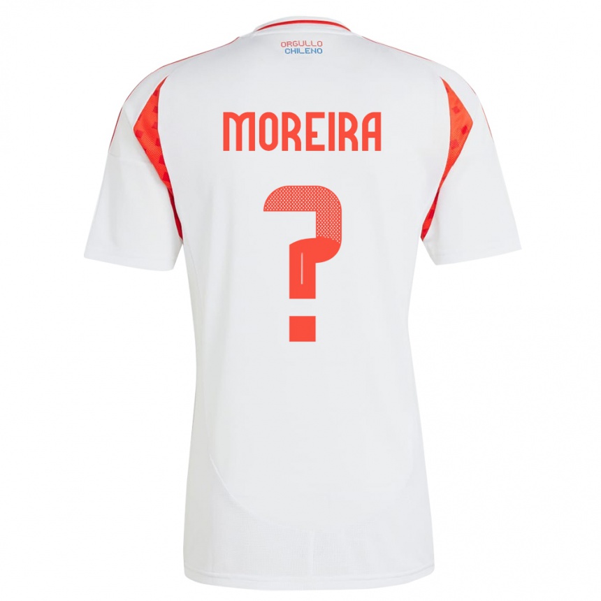 Kinder Fußball Chile Vicente Moreira #0 Weiß Auswärtstrikot Trikot 24-26 T-Shirt Luxemburg