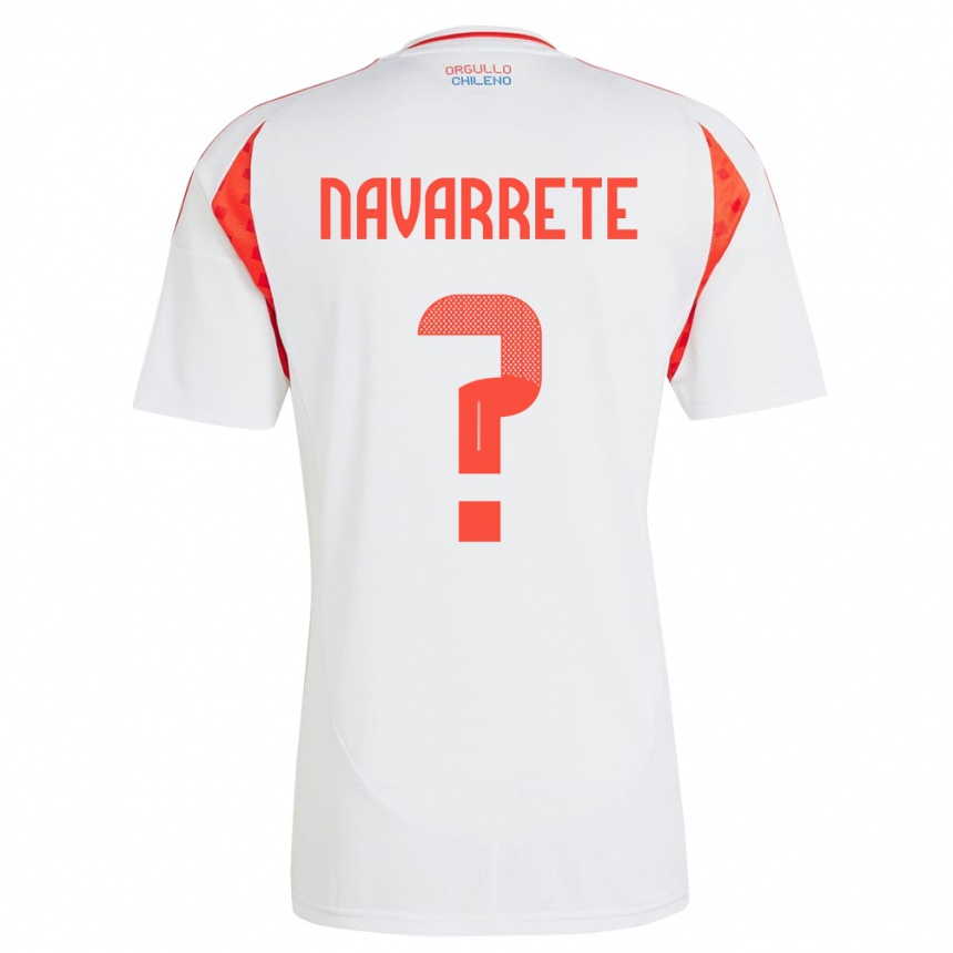 Kinder Fußball Chile Sebastián Navarrete #0 Weiß Auswärtstrikot Trikot 24-26 T-Shirt Luxemburg