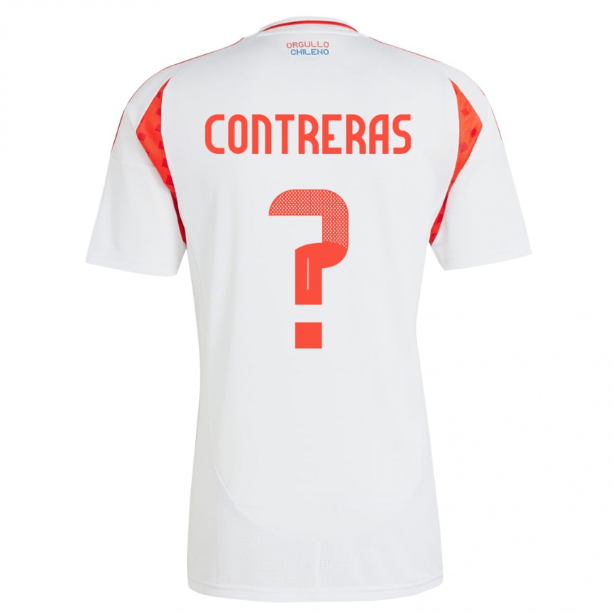 Kinder Fußball Chile Mathías Contreras #0 Weiß Auswärtstrikot Trikot 24-26 T-Shirt Luxemburg