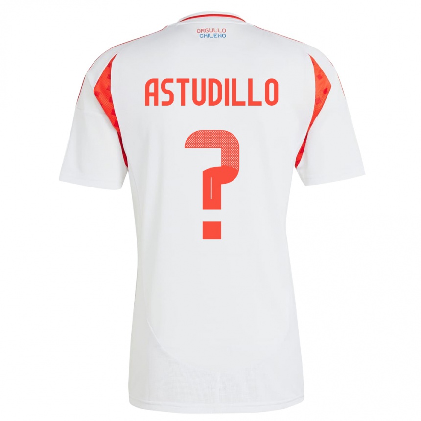 Kinder Fußball Chile Jerall Astudillo #0 Weiß Auswärtstrikot Trikot 24-26 T-Shirt Luxemburg