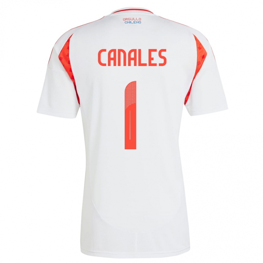 Kinder Fußball Chile Antonia Canales #1 Weiß Auswärtstrikot Trikot 24-26 T-Shirt Luxemburg