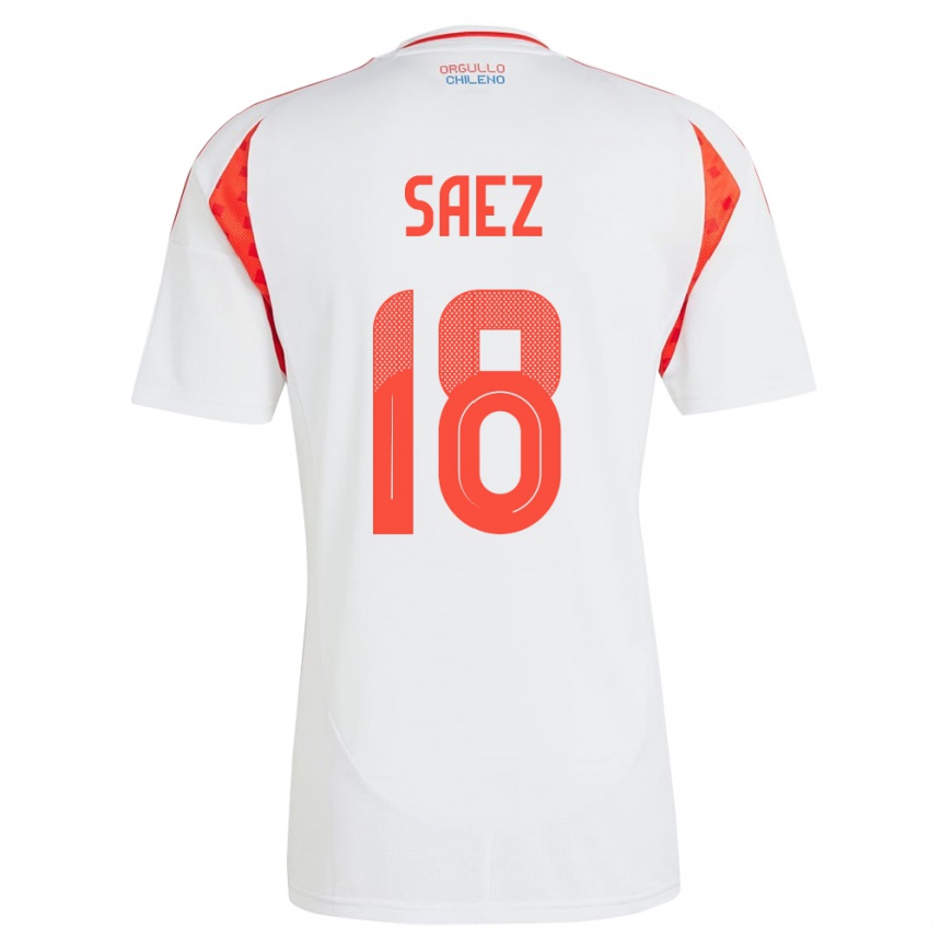 Kinder Fußball Chile Camila Sáez #18 Weiß Auswärtstrikot Trikot 24-26 T-Shirt Luxemburg