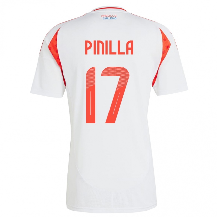 Kinder Fußball Chile Fernanda Pinilla #17 Weiß Auswärtstrikot Trikot 24-26 T-Shirt Luxemburg