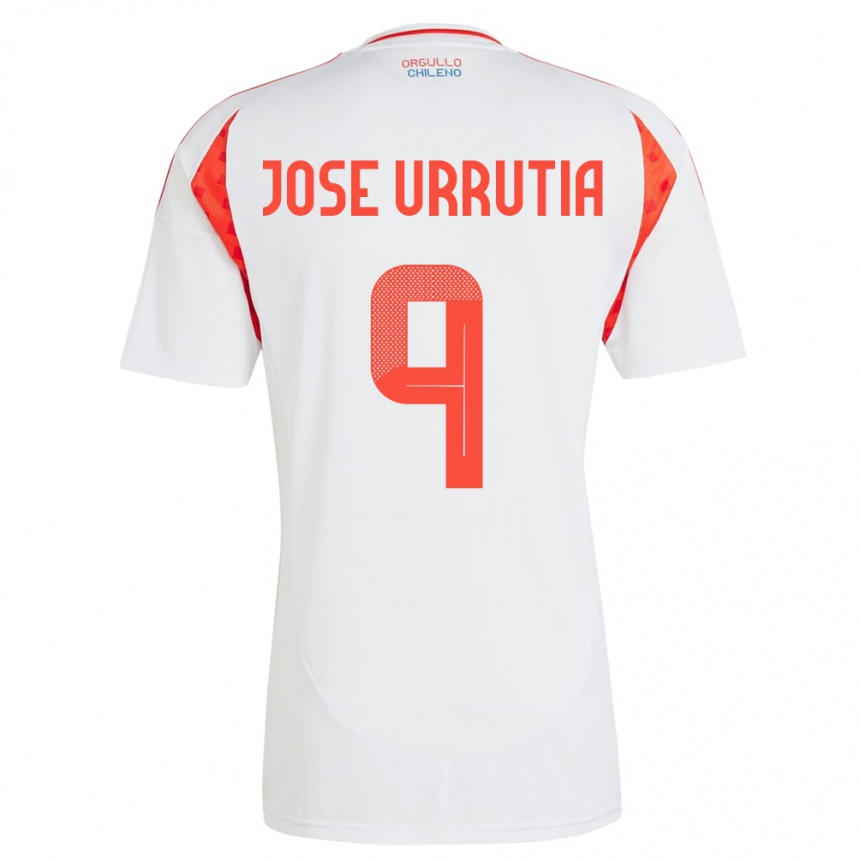 Kinder Fußball Chile María José Urrutia #9 Weiß Auswärtstrikot Trikot 24-26 T-Shirt Luxemburg