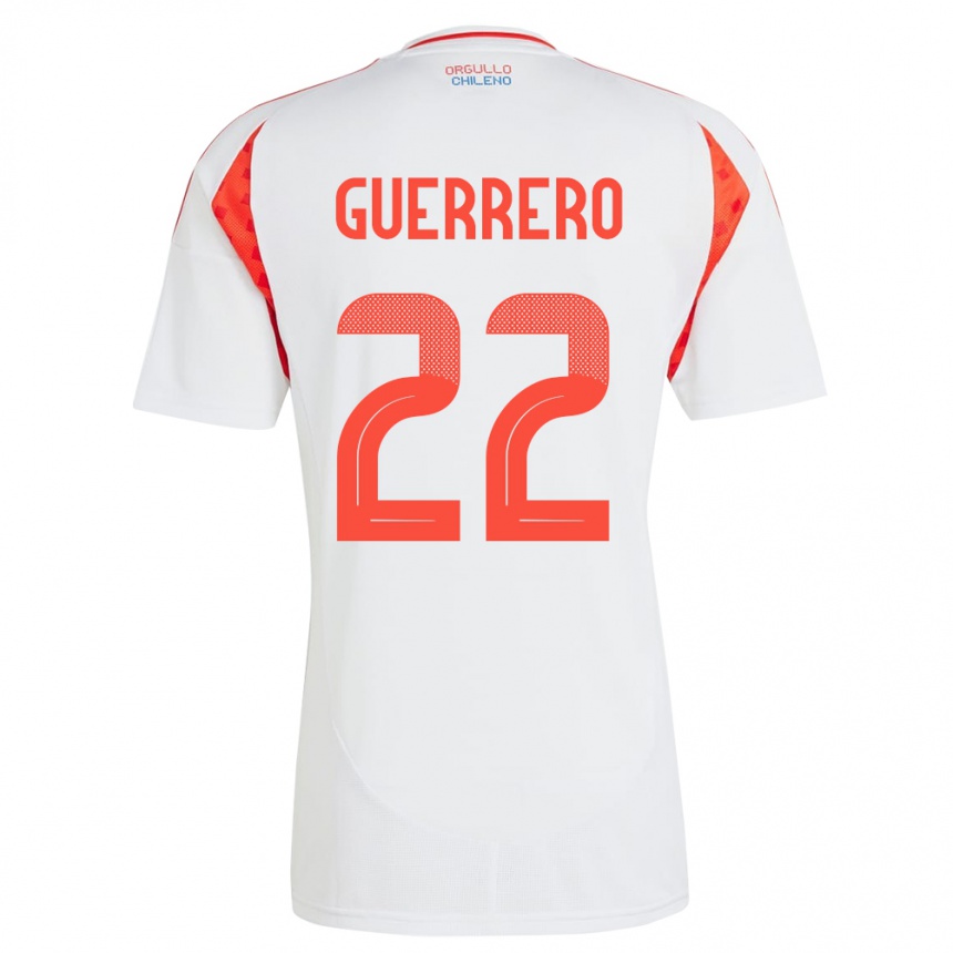 Kinder Fußball Chile Kathalina Guerrero #22 Weiß Auswärtstrikot Trikot 24-26 T-Shirt Luxemburg