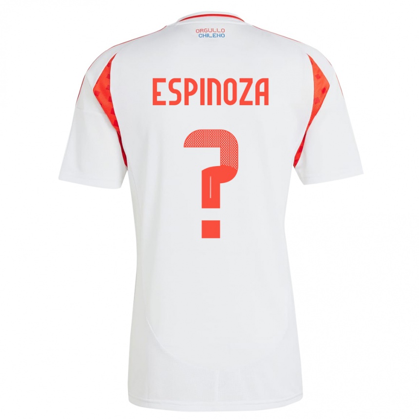 Kinder Fußball Chile Gali Espinoza #0 Weiß Auswärtstrikot Trikot 24-26 T-Shirt Luxemburg