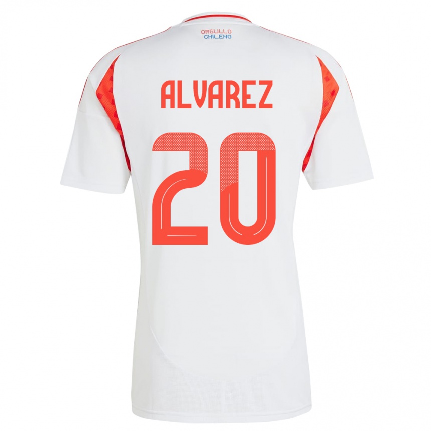 Kinder Fußball Chile Anaís Álvarez #20 Weiß Auswärtstrikot Trikot 24-26 T-Shirt Luxemburg