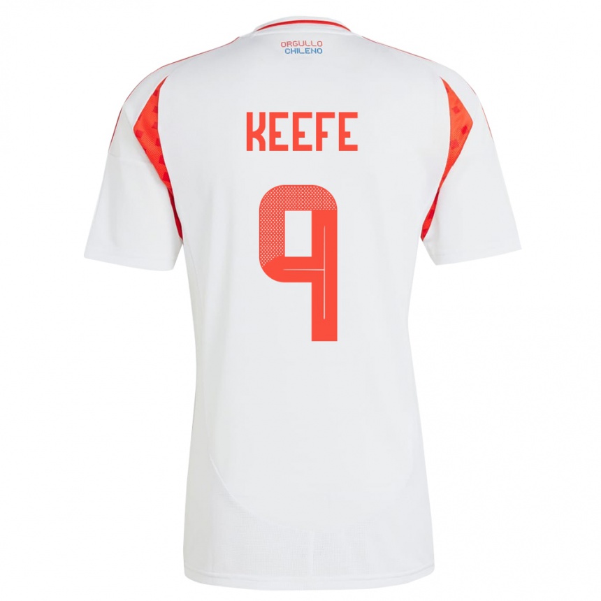 Kinder Fußball Chile Sonya Keefe #9 Weiß Auswärtstrikot Trikot 24-26 T-Shirt Luxemburg